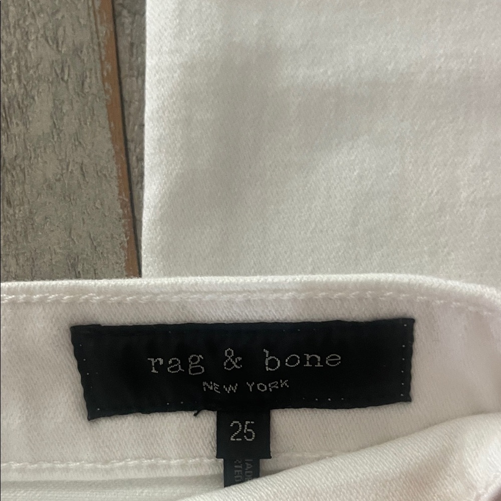 rag & bone Women's Maya  High Rise Ankle Straight Jeans in Crisp White - Picture 6 of 10